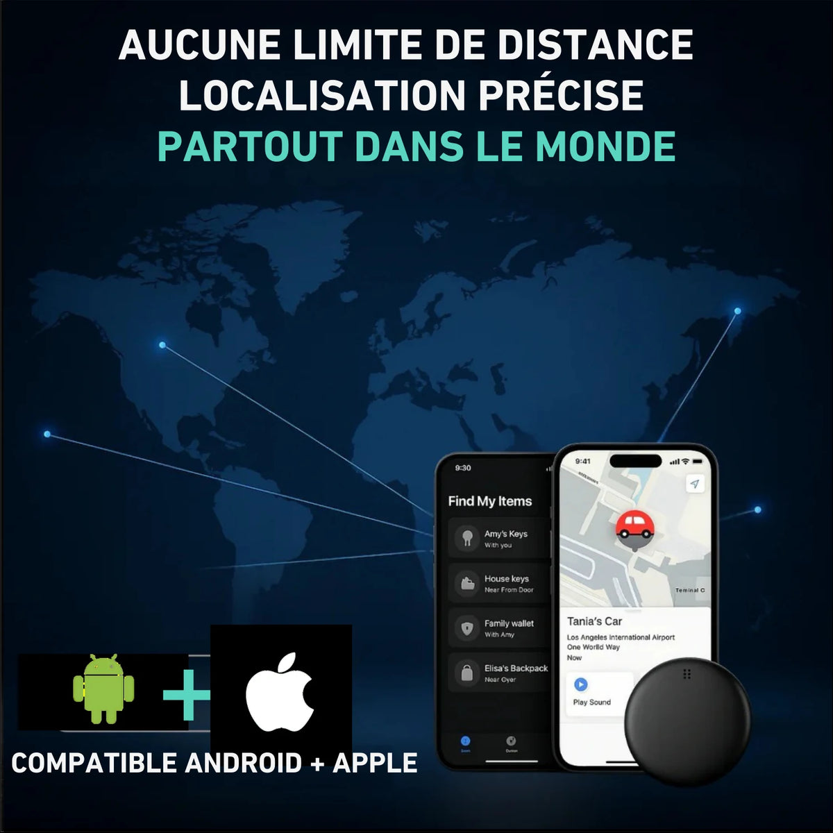 GP90 - Traceur GPS précis sans abonnement (android/apple)
